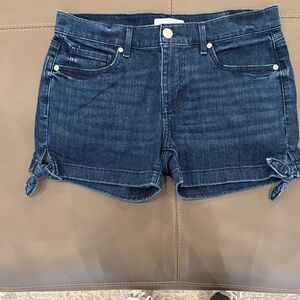 LOFT Dark Blue Jean Shorts with Bow Details